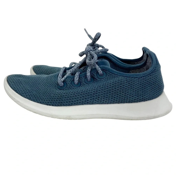 Allbirds Tree Runners Sneakers Blue White Womens 9 Shoes Lightweight Eco Mesh - Picture 3 of 14